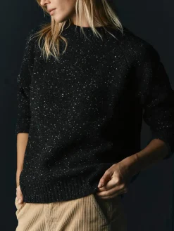 Women Imogene + Willie galway wool sweater in black nep