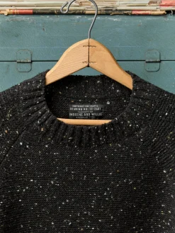 Women Imogene + Willie galway wool sweater in black nep