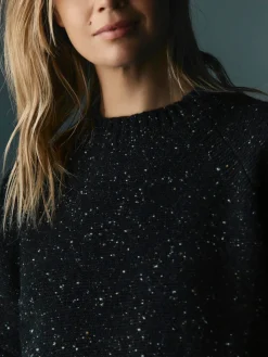 Women Imogene + Willie galway wool sweater in black nep