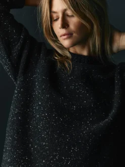 Women Imogene + Willie galway wool sweater in black nep