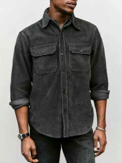 Imogene + Willie griffin workshirt in faded black cord