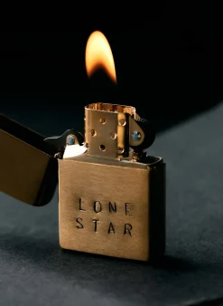 Women Imogene + Willie hand stamped "lonestar" zippo