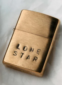 Women Imogene + Willie hand stamped "lonestar" zippo