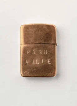 Women Imogene + Willie hand stamped "nashville" zippo