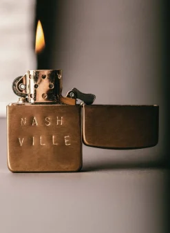 Women Imogene + Willie hand stamped "nashville" zippo