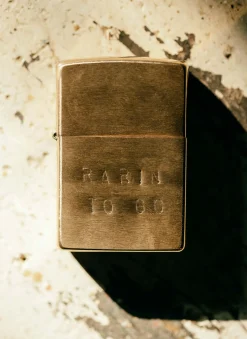 Women Imogene + Willie hand stamped "rarin' to go" zippo
