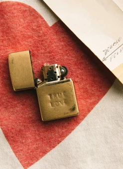 Women Imogene + Willie hand stamped "true love" zippo