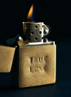 Women Imogene + Willie hand stamped "true love" zippo