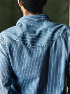 Imogene + Willie hayes indigo stripe pearl snap