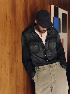 Imogene + Willie hayes washed black pearl snap
