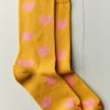 Women Imogene + Willie heart sock in gold