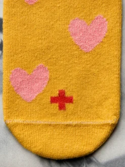 Women Imogene + Willie heart sock in gold