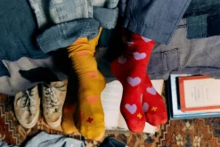 Women Imogene + Willie heart sock in gold