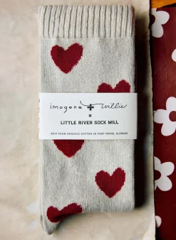 Women Imogene + Willie heart sock in natural