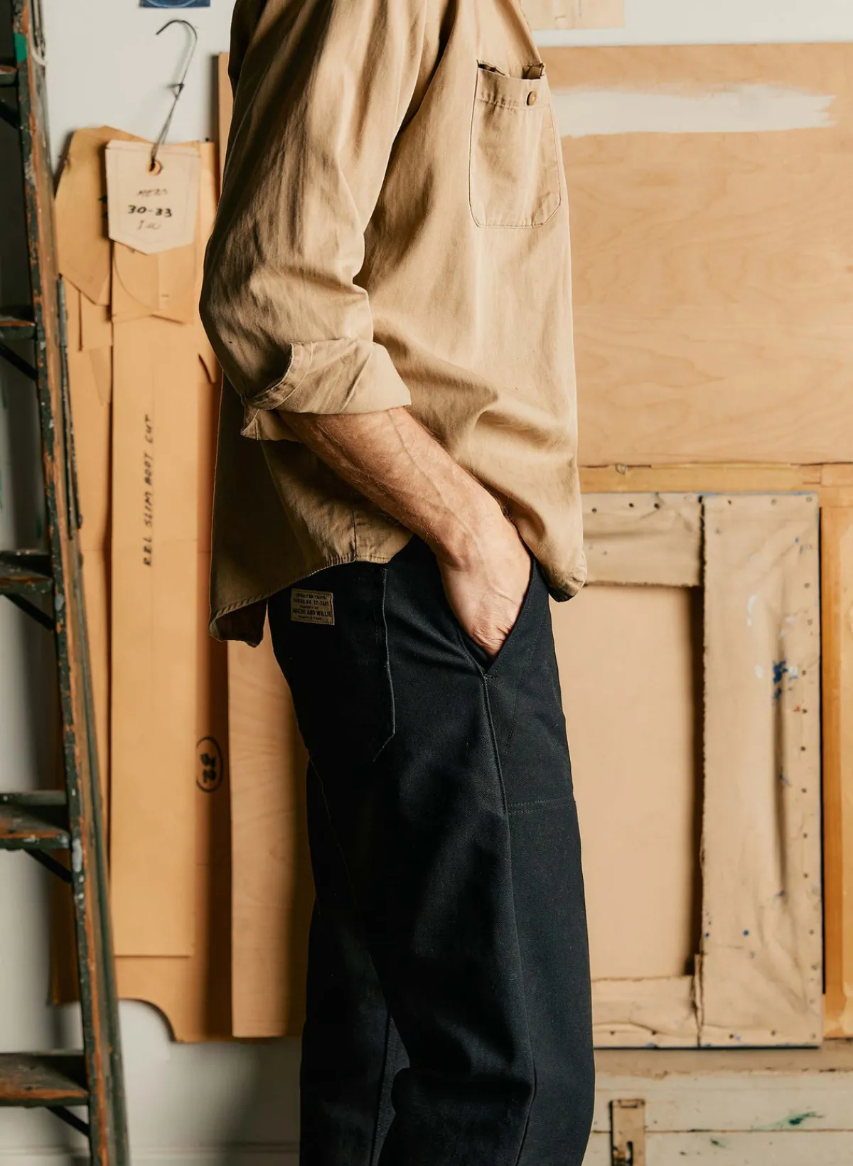 Imogene + Willie hencye canvas workpant in black