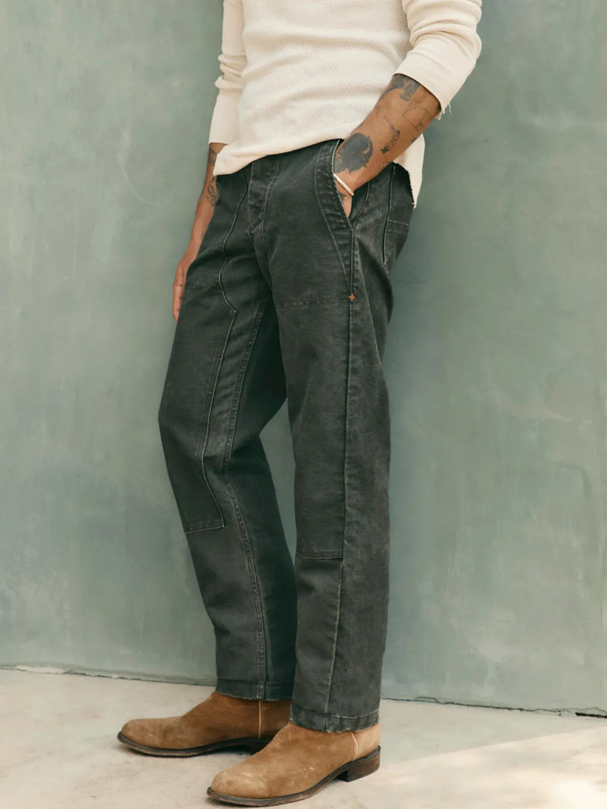 Imogene + Willie hencye canvas workpant in washed slate