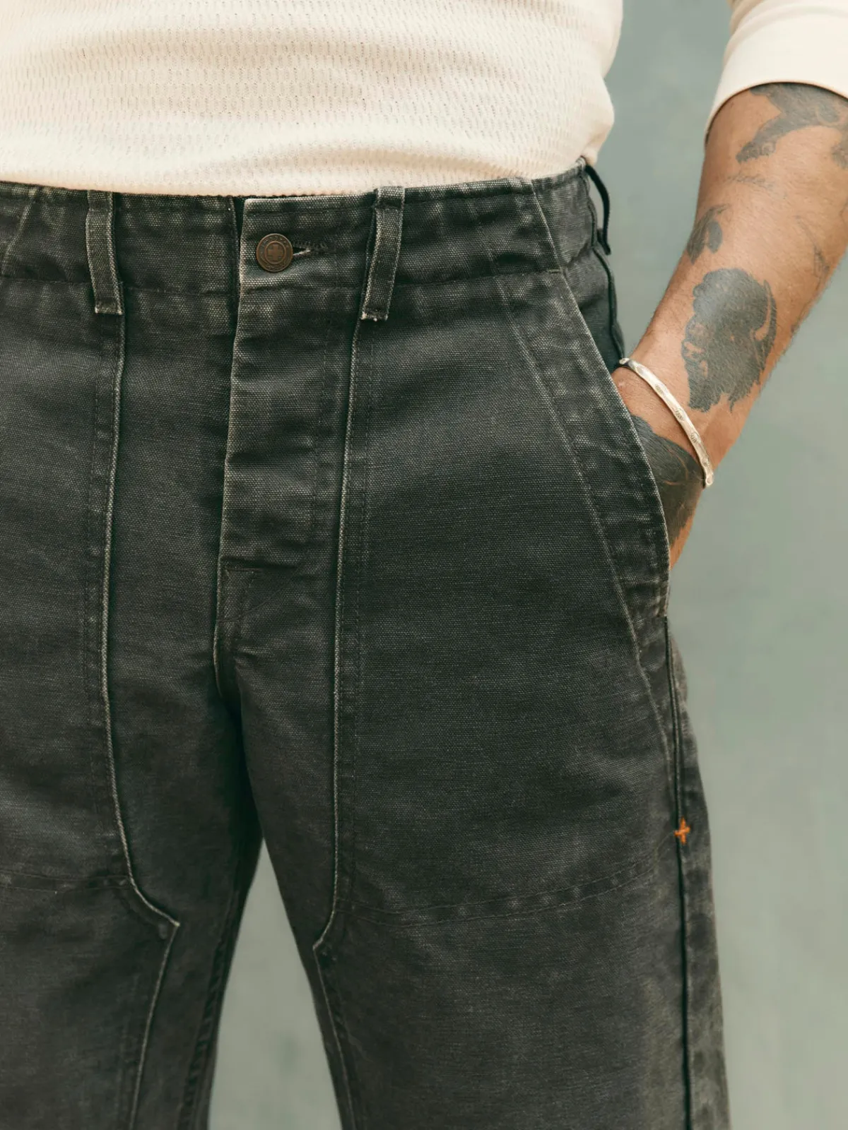 Imogene + Willie hencye canvas workpant in washed slate