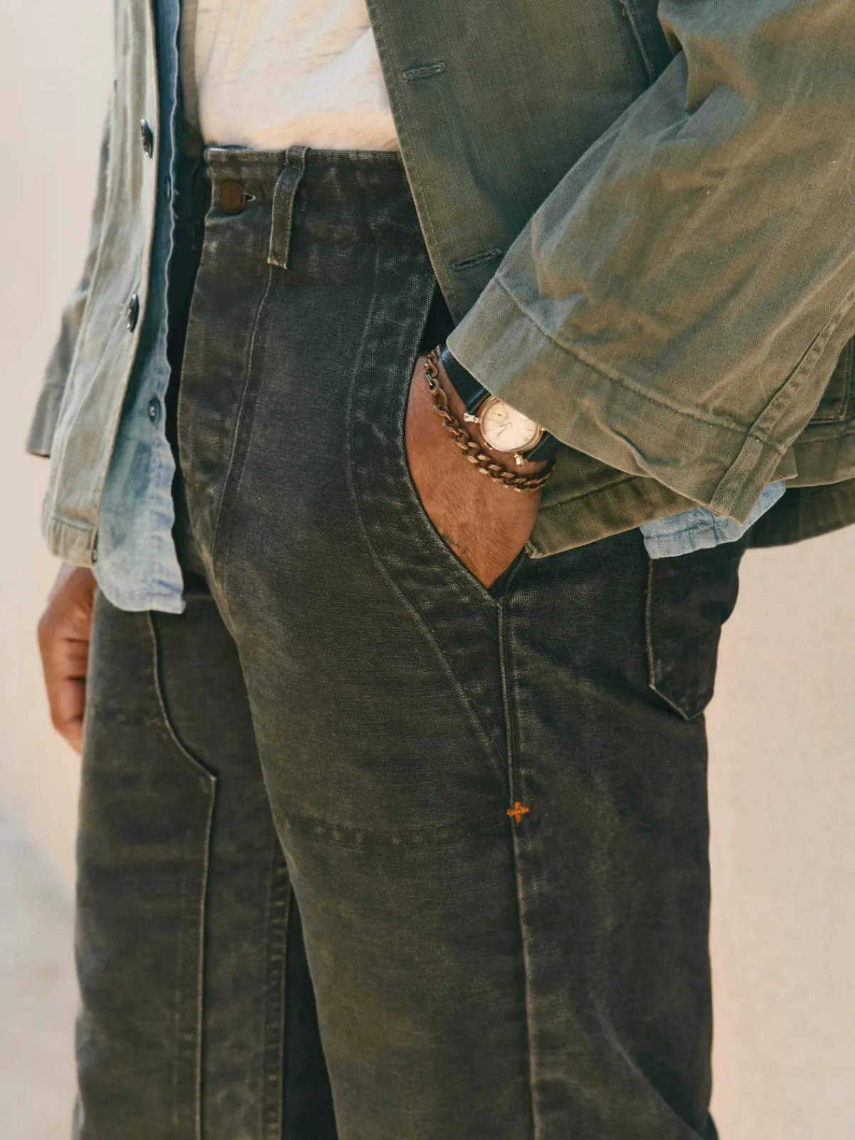 Imogene + Willie hencye canvas workpant in washed slate