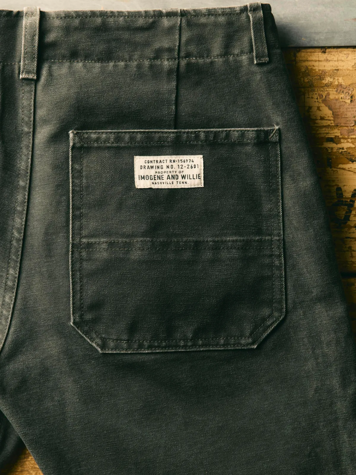 Imogene + Willie hencye canvas workpant in washed slate