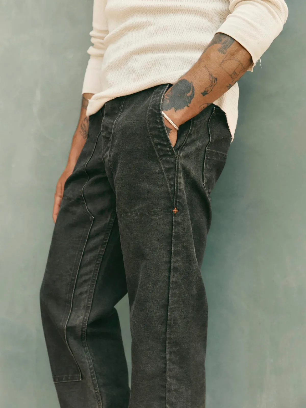 Imogene + Willie hencye canvas workpant in washed slate