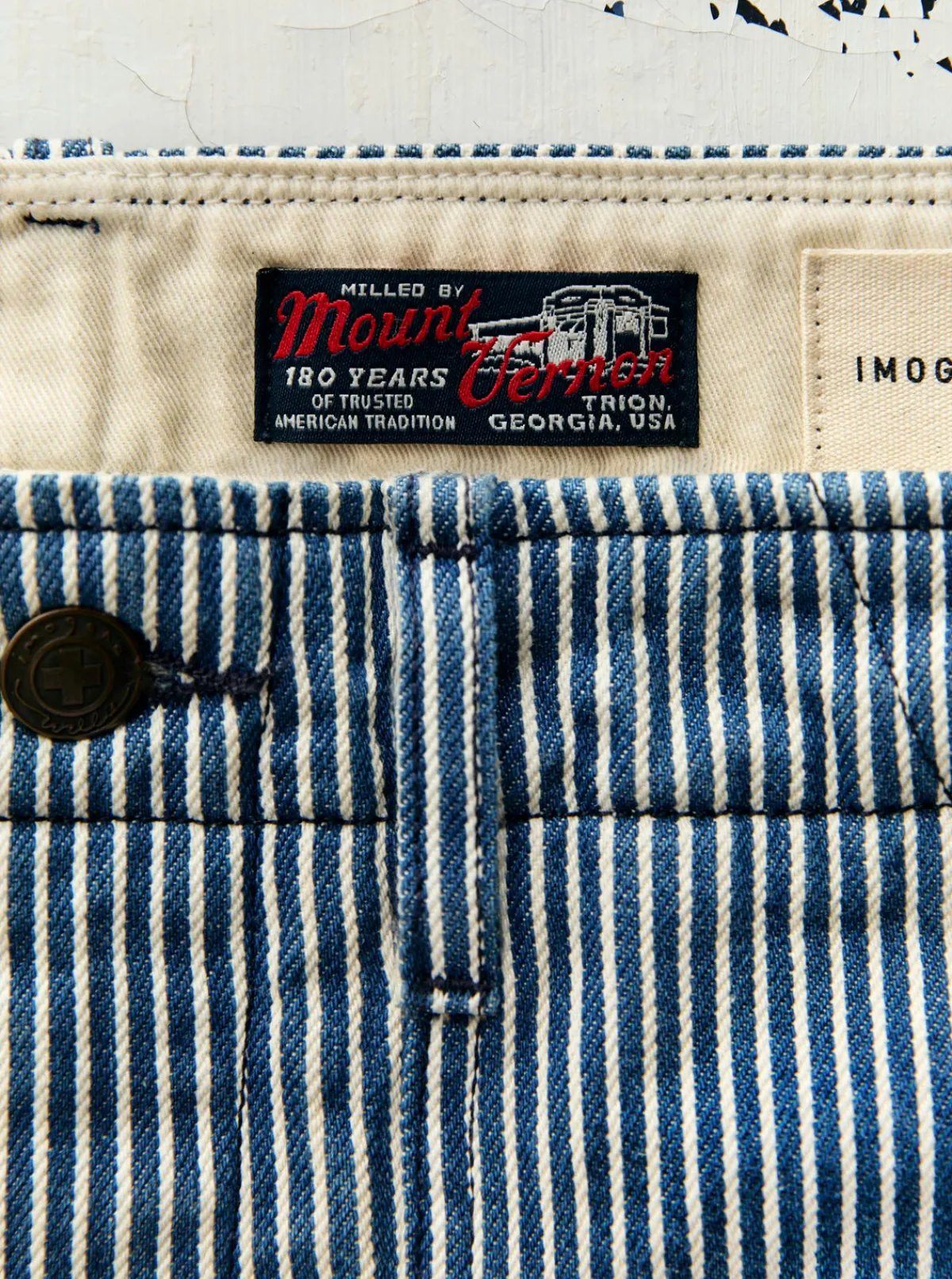 Imogene + Willie hencye workpant in hickory stripe