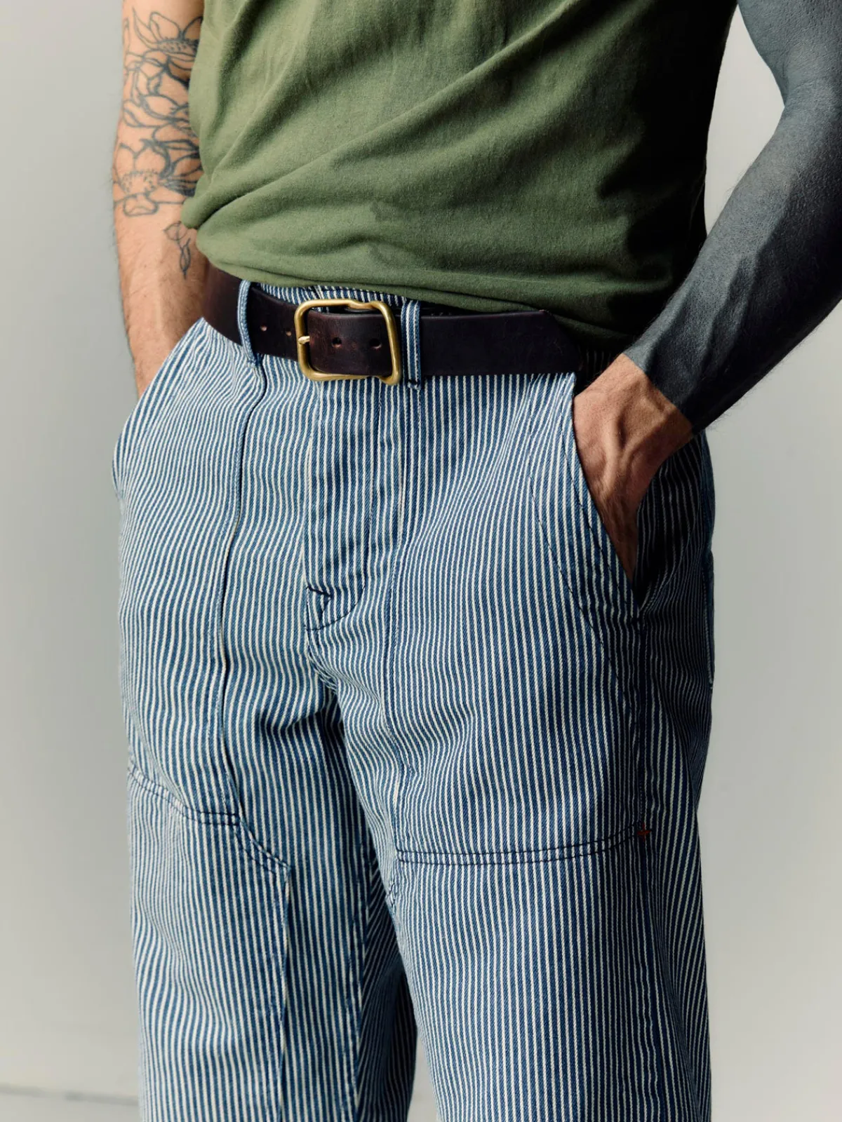 Imogene + Willie hencye workpant in hickory stripe