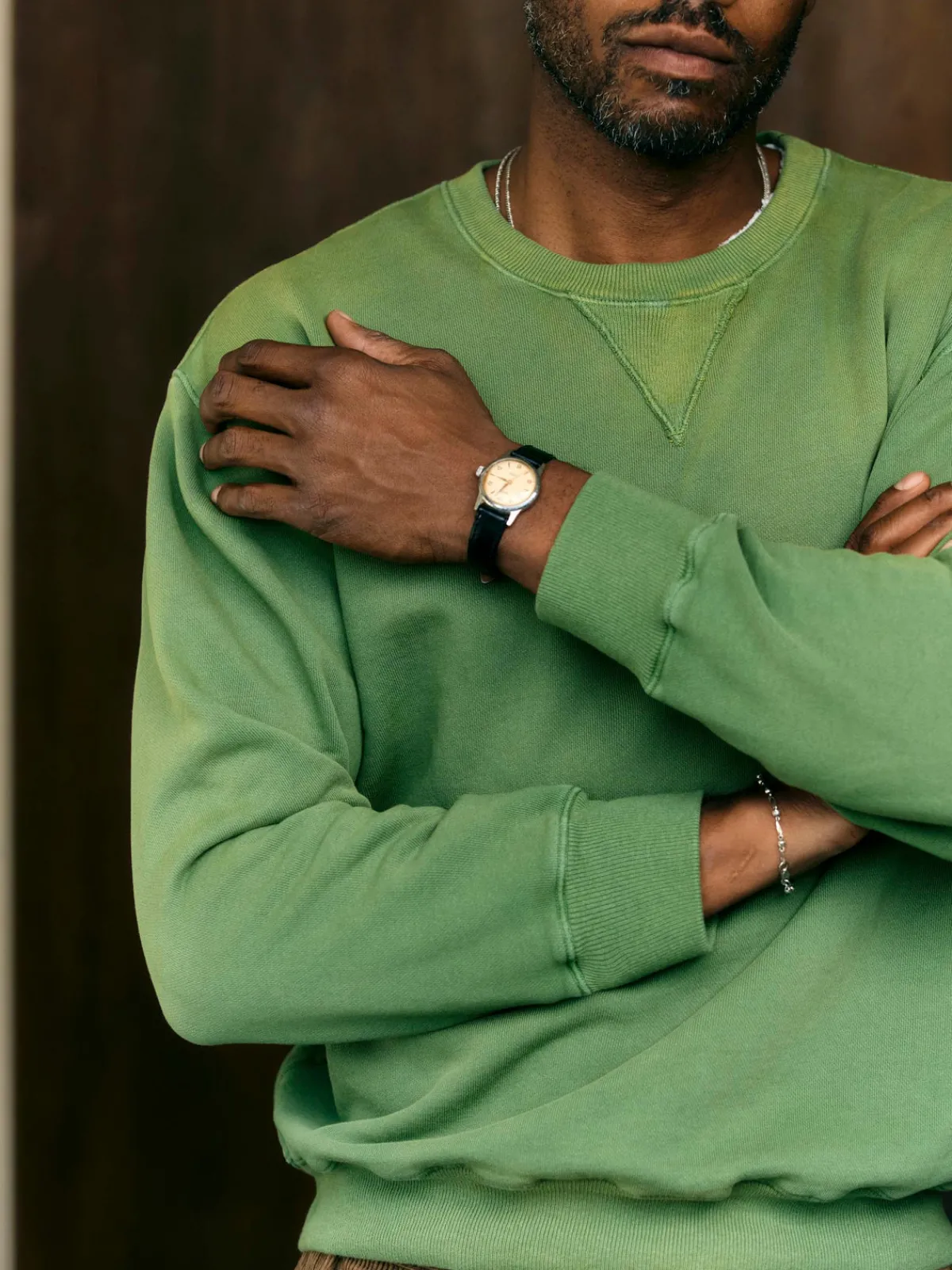 Imogene + Willie hilts sweatshirt sunfaded green
