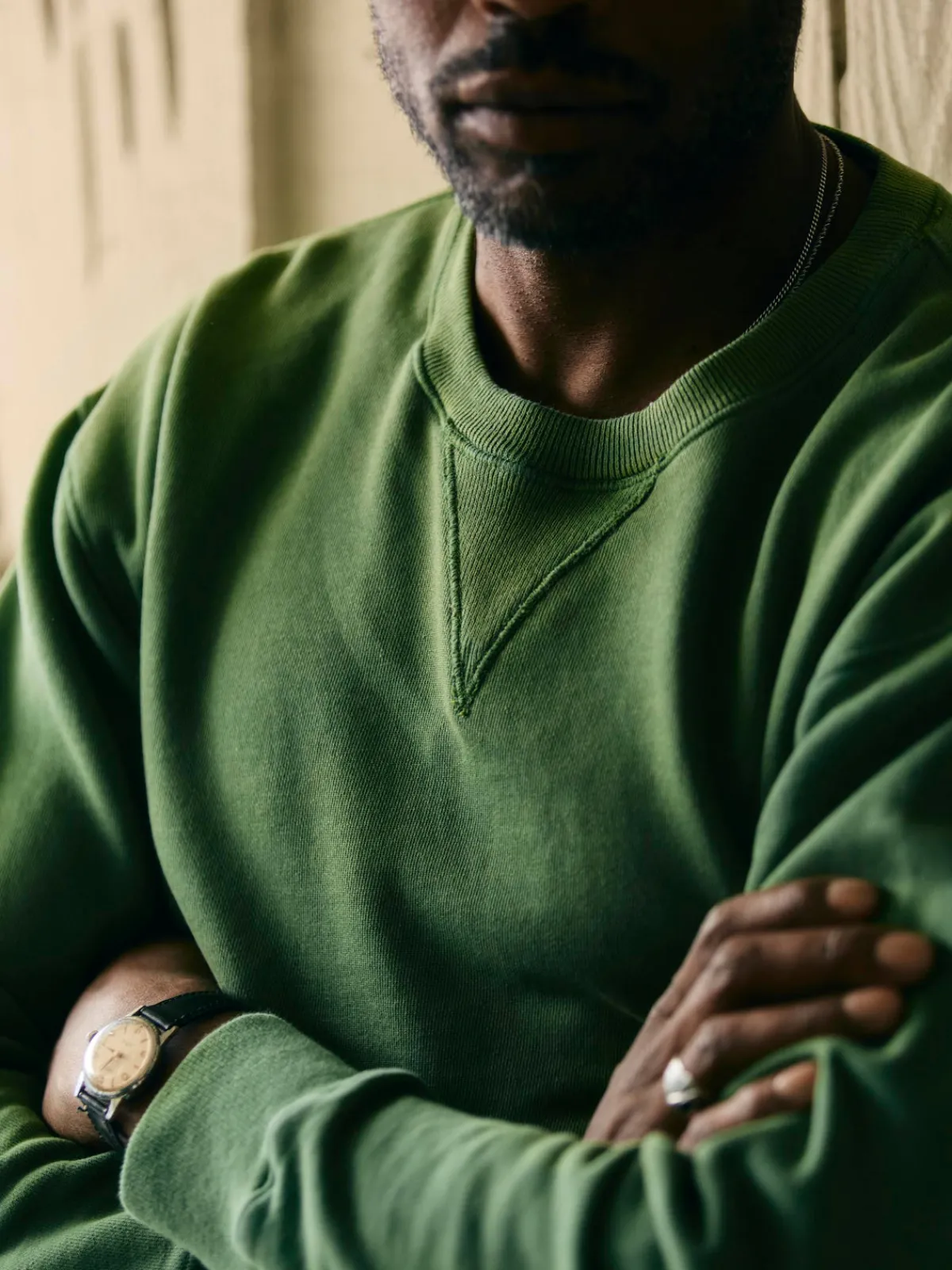 Imogene + Willie hilts sweatshirt sunfaded green
