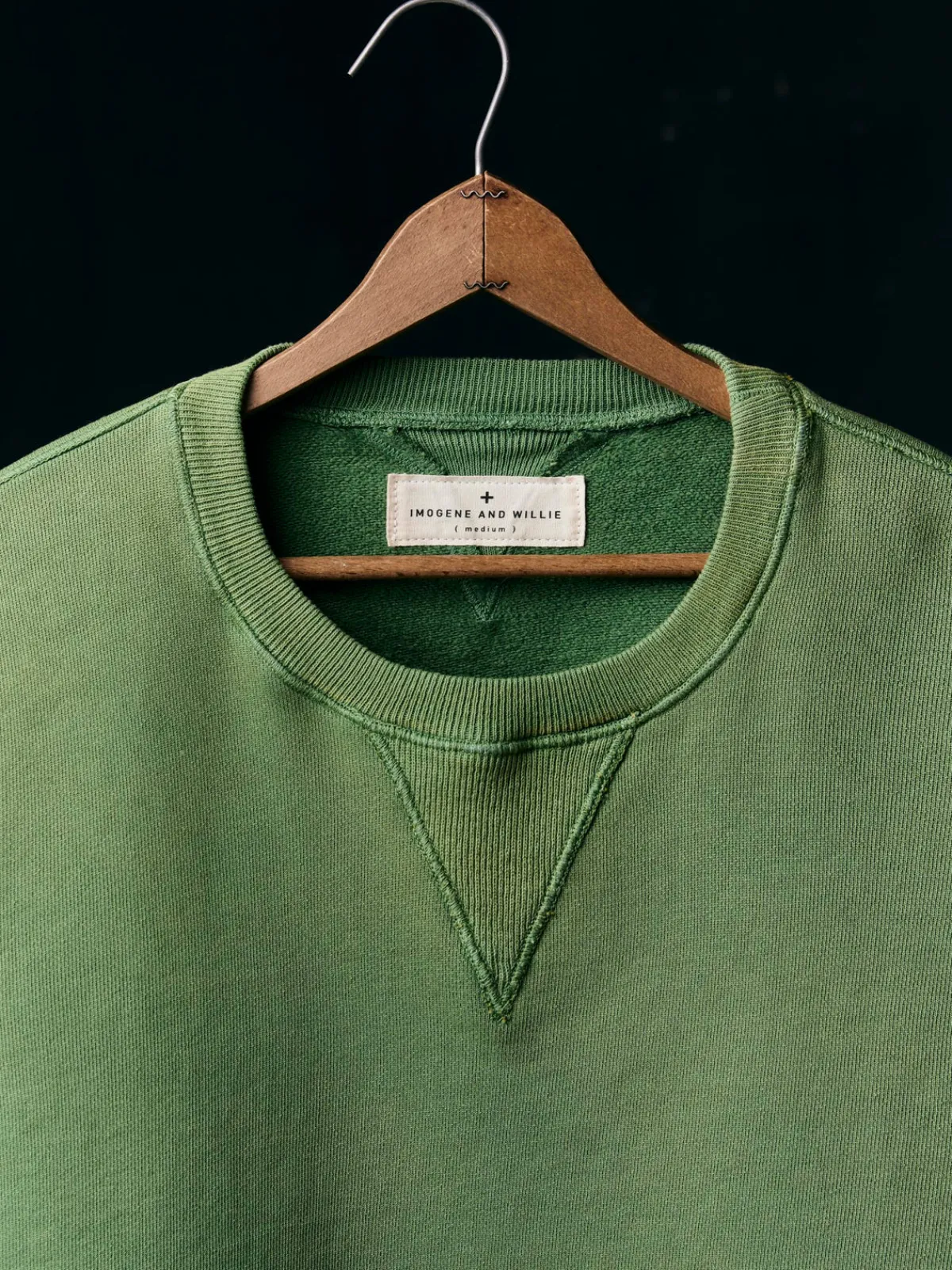 Imogene + Willie hilts sweatshirt sunfaded green