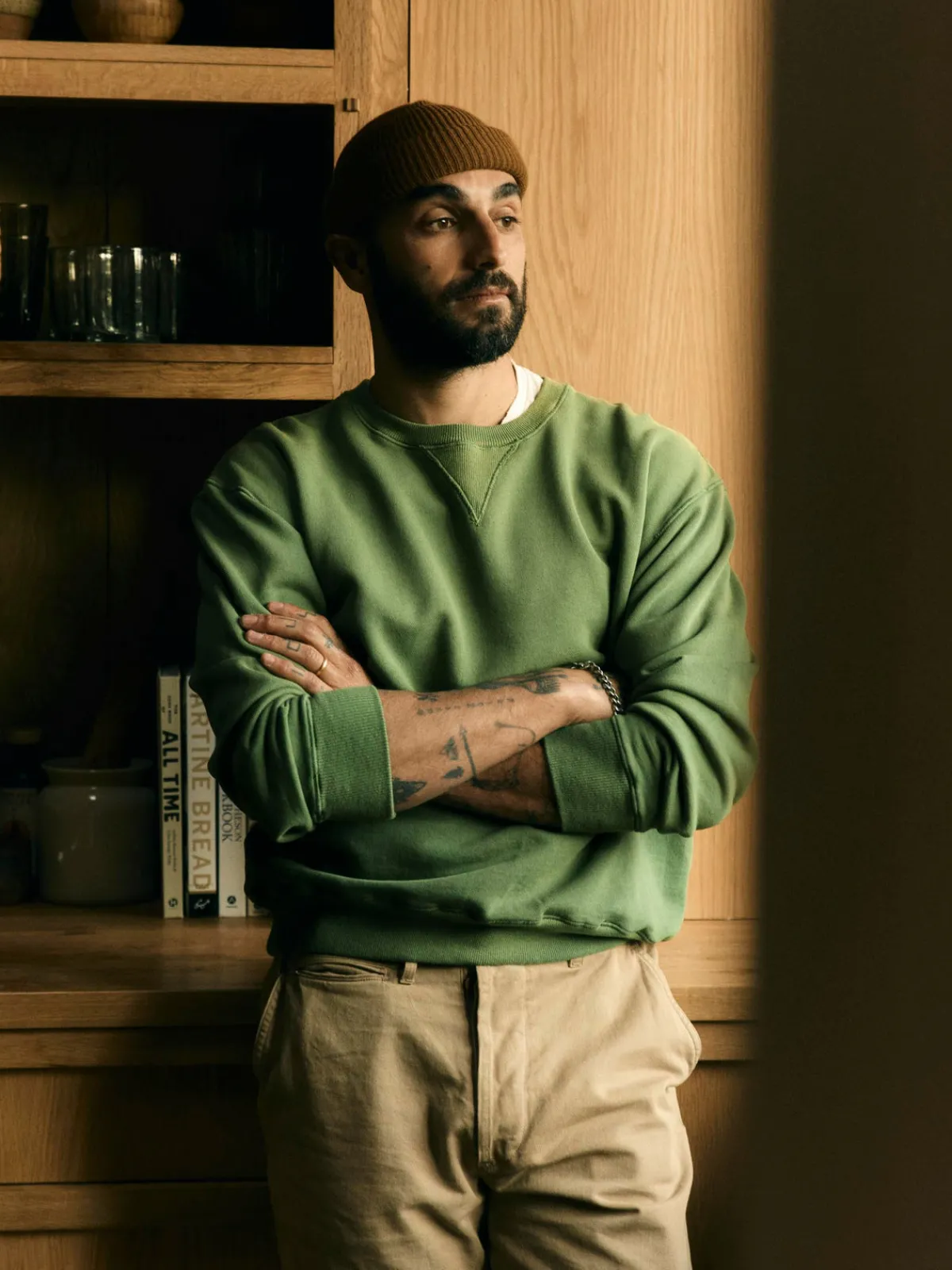 Imogene + Willie hilts sweatshirt sunfaded green