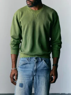 Imogene + Willie hilts sweatshirt sunfaded green