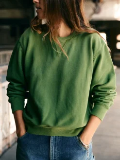 Women Imogene + Willie hilts sweatshirt sunfaded green