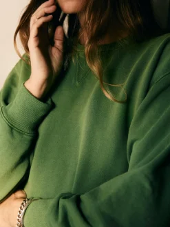 Women Imogene + Willie hilts sweatshirt sunfaded green