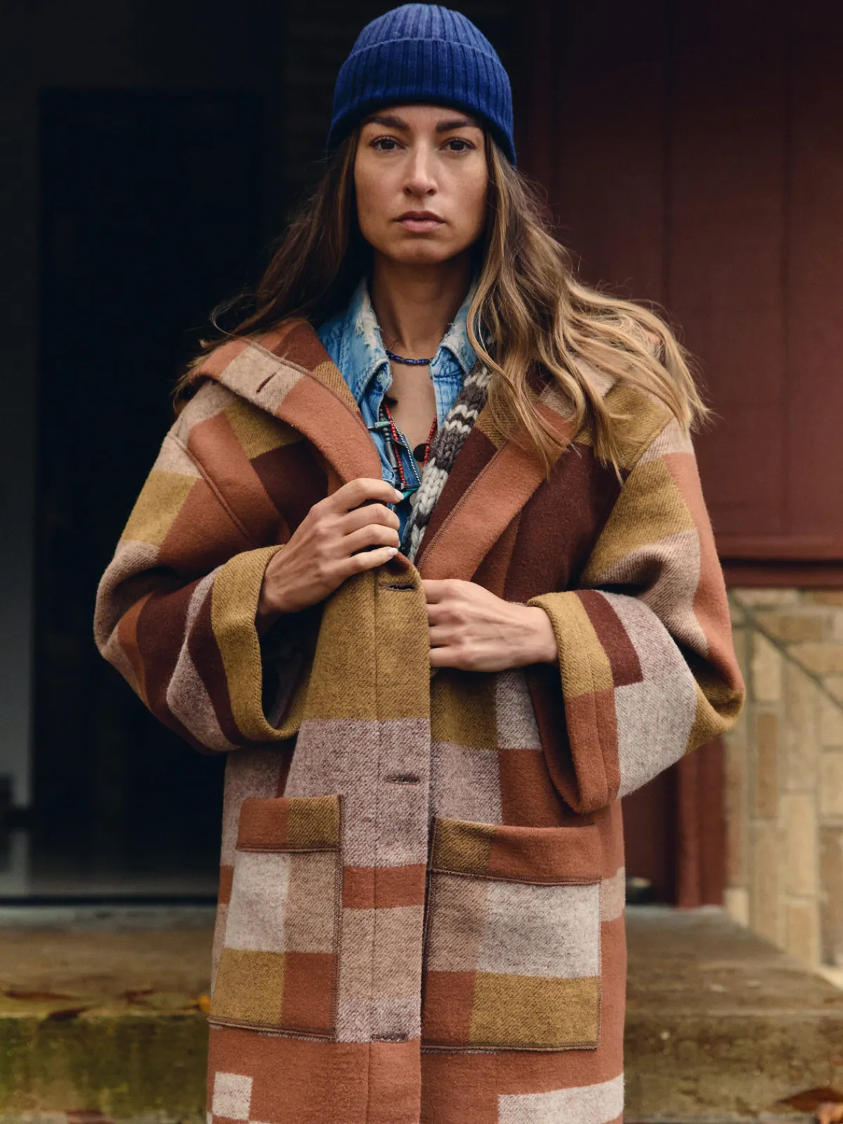 Women Imogene + Willie i+w x american woolen blanket coat 02