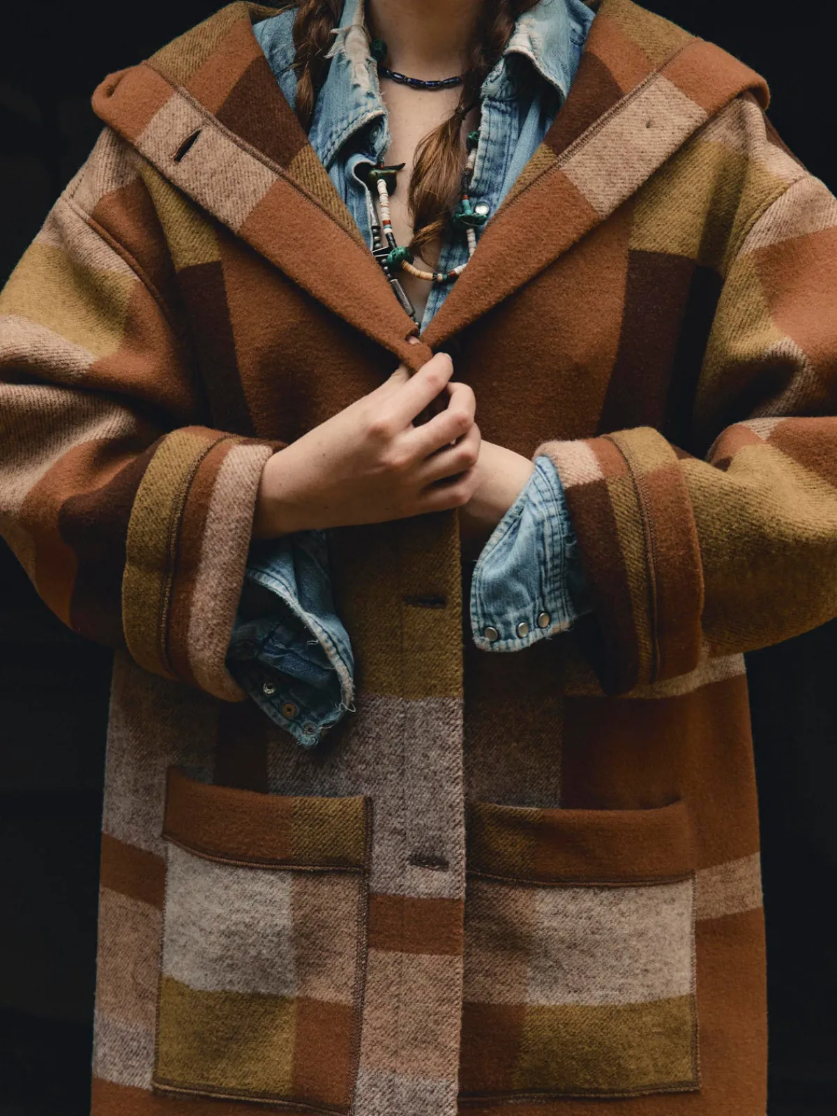 Women Imogene + Willie i+w x american woolen blanket coat 02