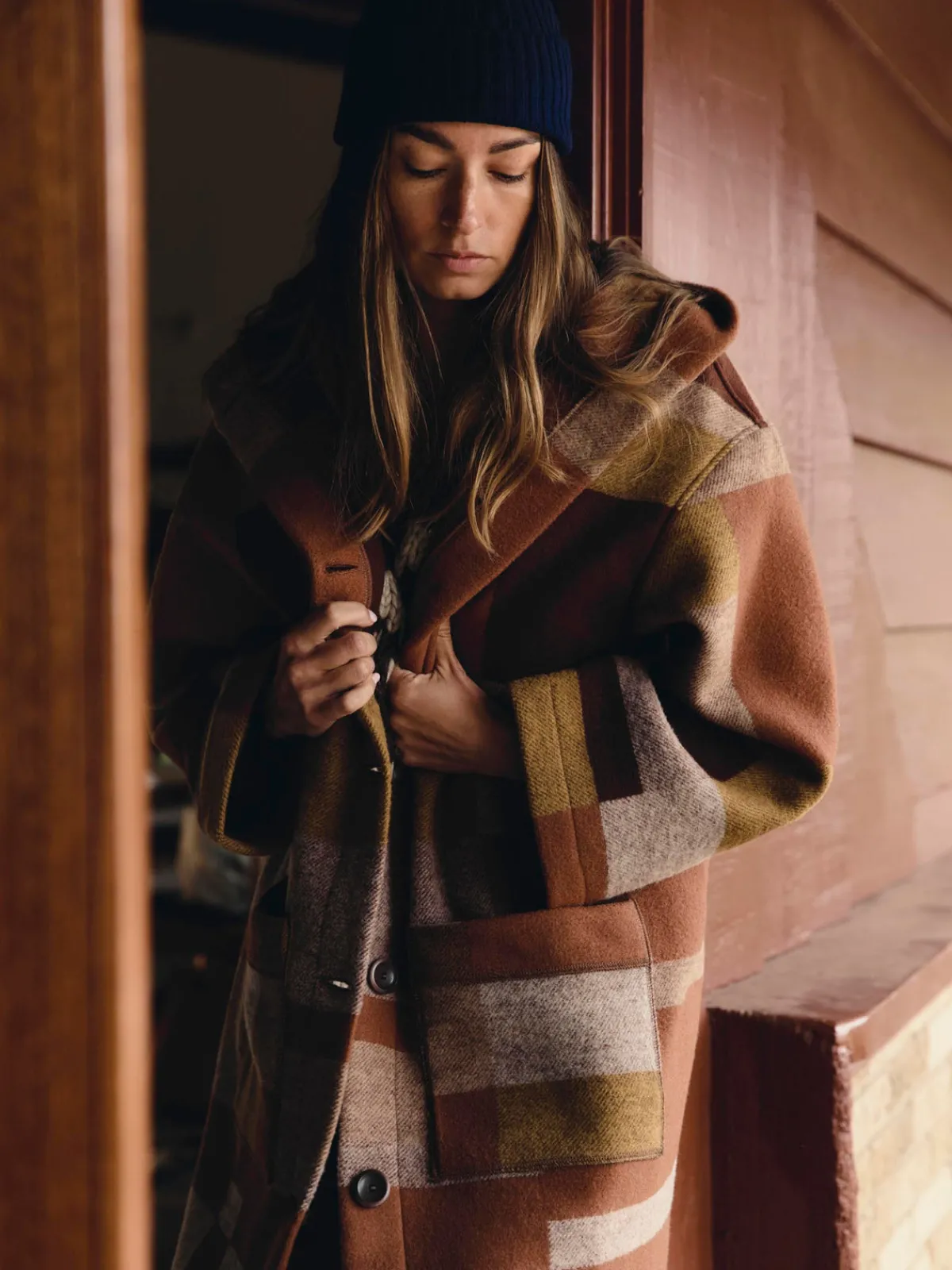 Women Imogene + Willie i+w x american woolen blanket coat 02