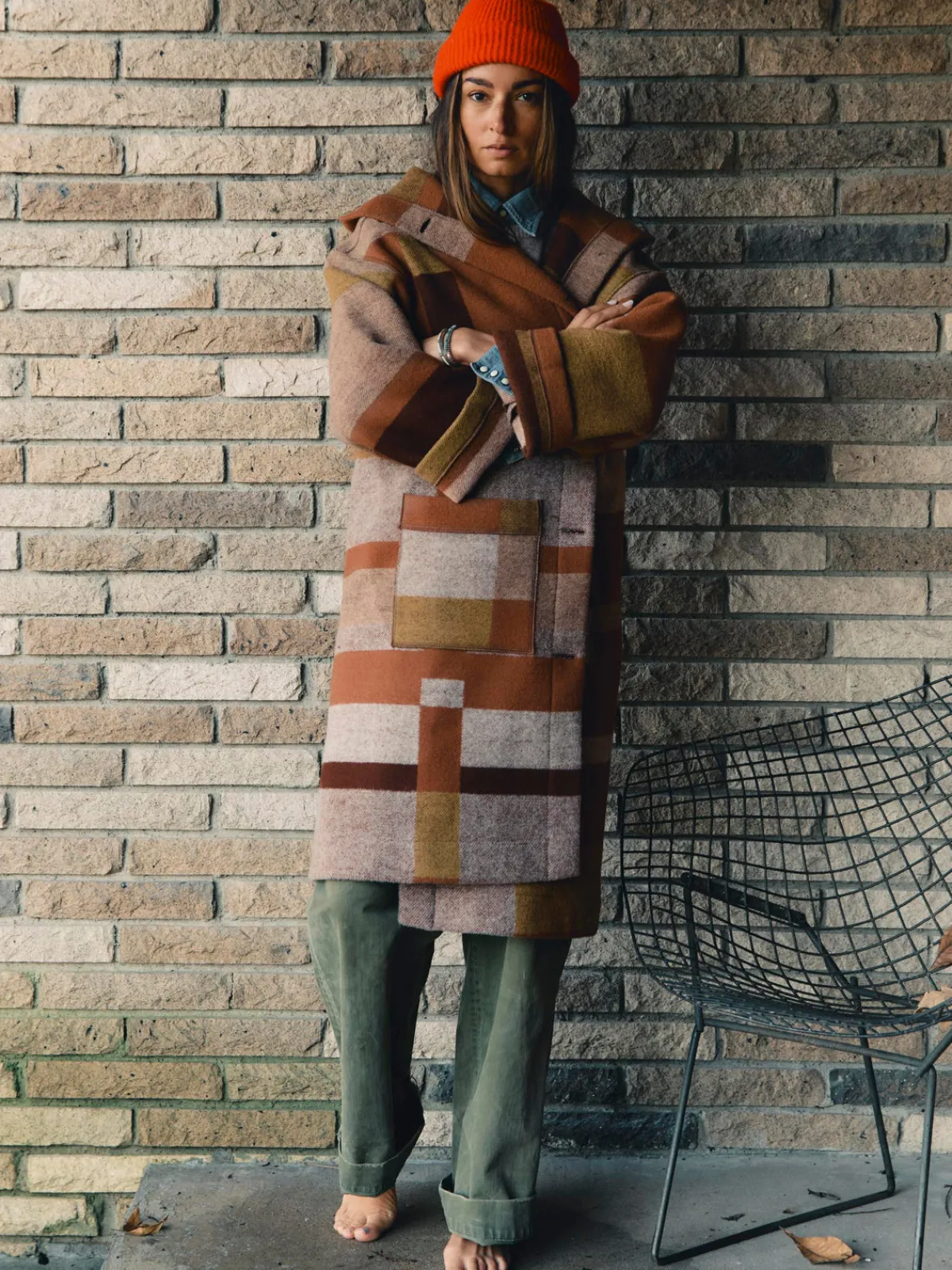 Women Imogene + Willie i+w x american woolen blanket coat 02
