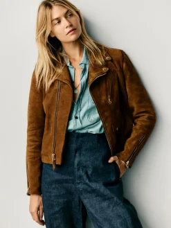 Women Imogene + Willie i+w x Schott NYC rough out perfecto jacket