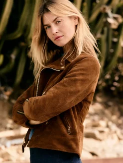 Women Imogene + Willie i+w x Schott NYC rough out perfecto jacket
