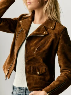 Women Imogene + Willie i+w x Schott NYC rough out perfecto jacket