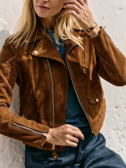 Women Imogene + Willie i+w x Schott NYC rough out perfecto jacket