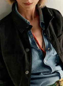 Women Imogene + Willie jack jacket in overdyed slate