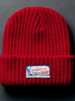 Women Imogene + Willie knit "bird dog" cap in red