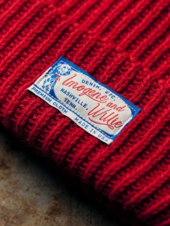 Women Imogene + Willie knit "bird dog" cap in red