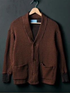 Women Imogene + Willie knit waffle cardigan in brown