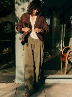 Women Imogene + Willie knit waffle cardigan in brown