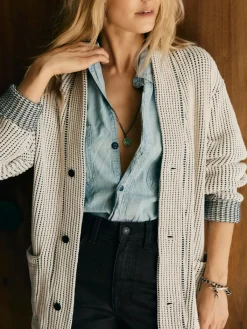 Women Imogene + Willie knit waffle cardigan in natural