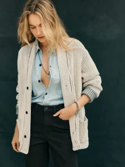 Women Imogene + Willie knit waffle cardigan in natural