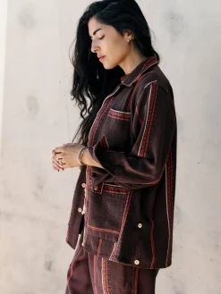 Women Imogene + Willie lagos woven border jacket