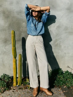 Women Imogene + Willie logan bleached indigo stripe